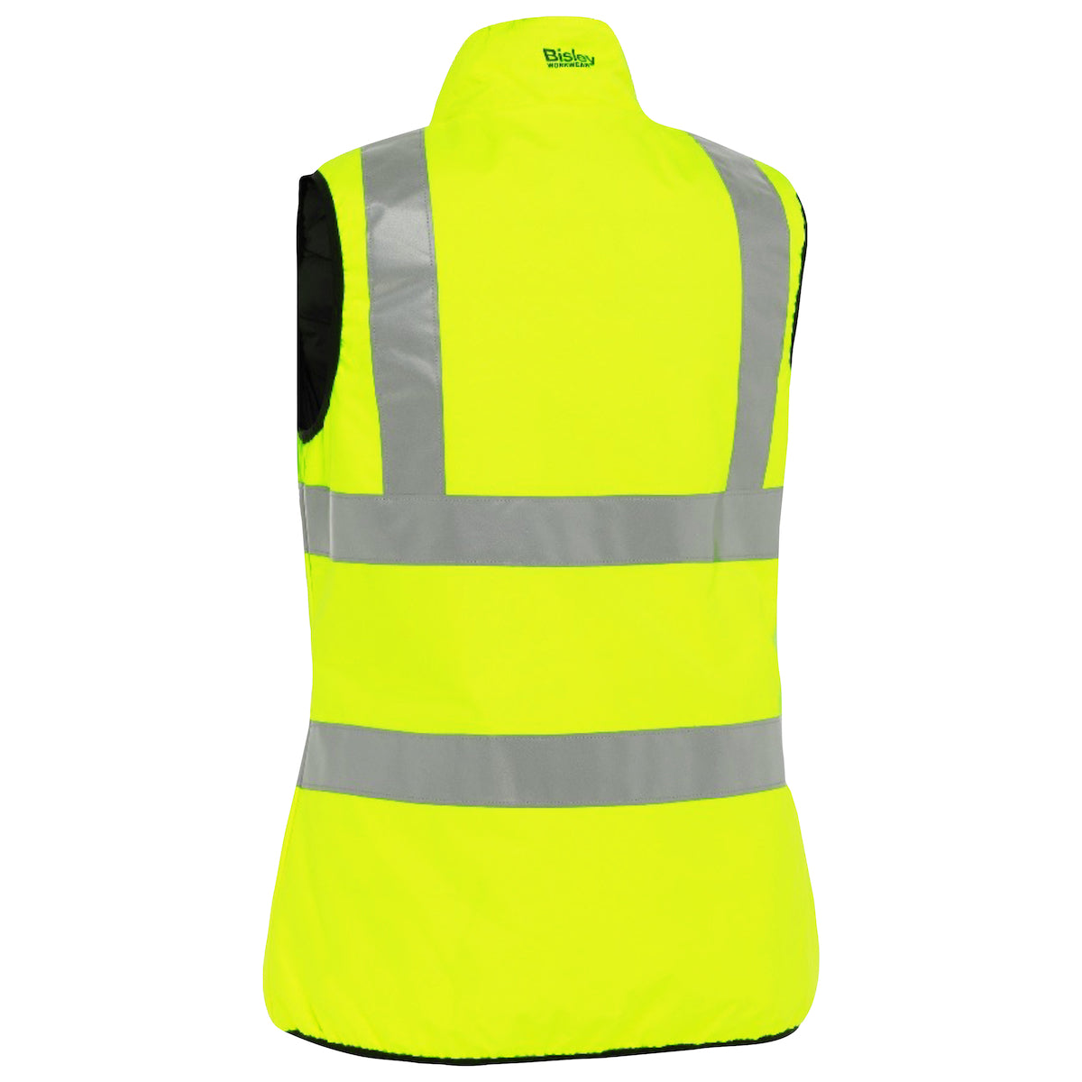 Bisley 332W0330H Class 2 Women's Reversible Puffer Vest, Lime, back