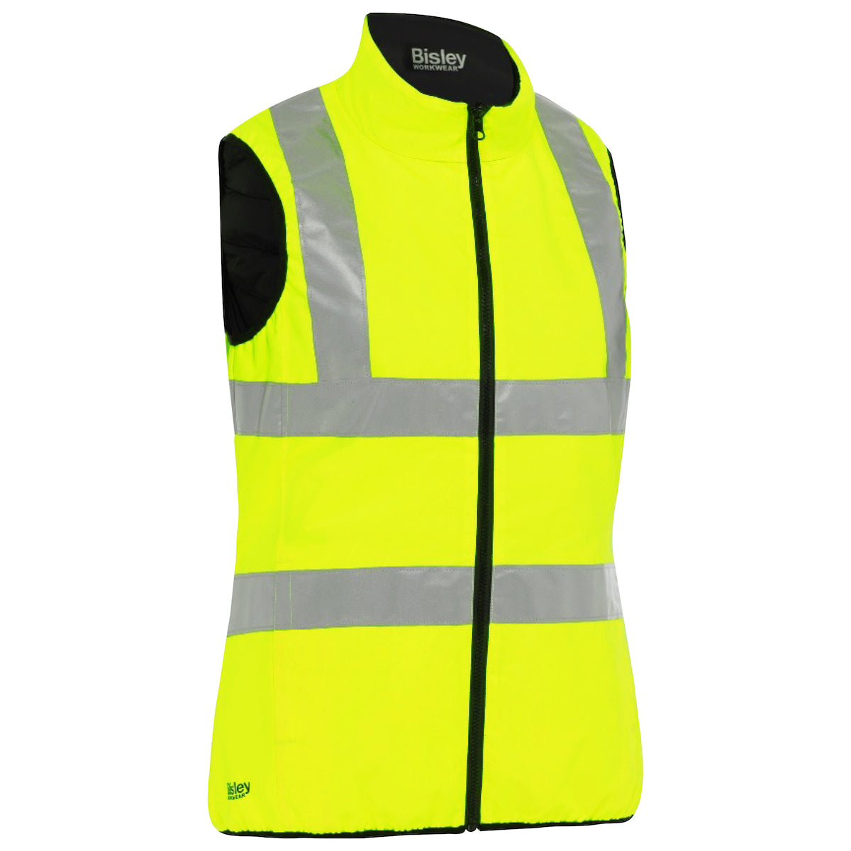 Bisley 332W0330H Class 2 Women's Reversible Puffer Vest, Lime, front