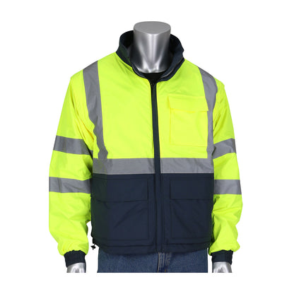 PIP 333-1500-R Class 3 4-in-1 Reversible Windbreaker, Lime, front