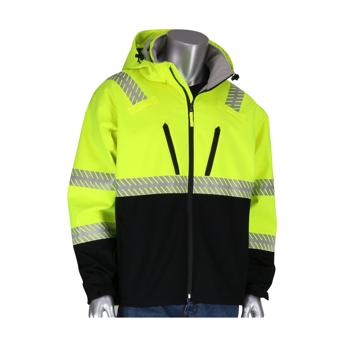 PIP 333-1550 Class 3 Ripstop Softshell Jacket, Lime, front 2