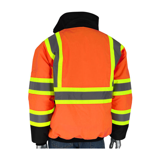 PIP 333-1745 Class 3 Two-Tone Bomber Jacket, Orange, back