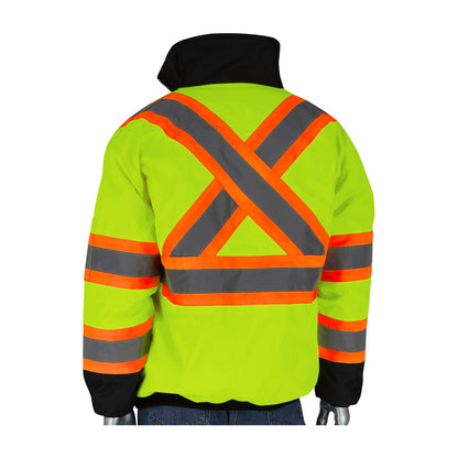 PIP 333-1745X Class 3 X-Back Bomber Jacket, Lime, back