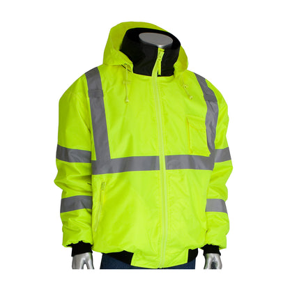 PIP 333-1762 Class 3 Value Bomber Jacket, Lime, front 3