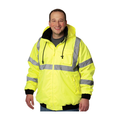 PIP 333-1762 Class 3 Value Bomber Jacket, Lime, front 4
