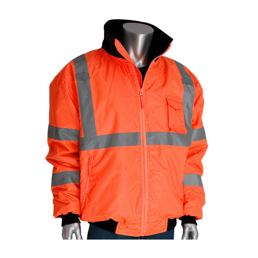 PIP 333-1762 Class 3 Value Bomber Jacket, Orange, front
