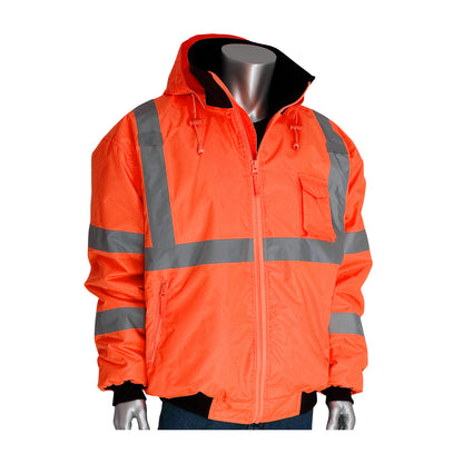 PIP 333-1762 Class 3 Value Bomber Jacket, Orange, front 2
