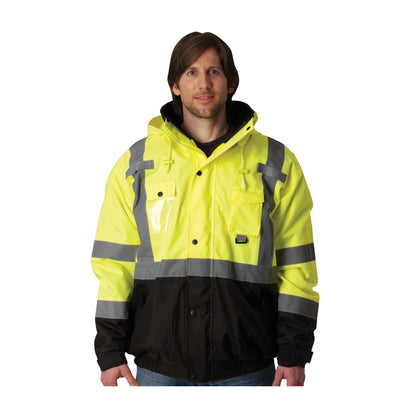 PIP 333-1770 Class 3 Ripstop Bomber Jacket, Lime, front 2