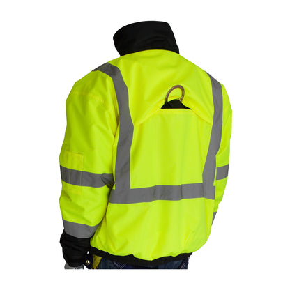 PIP 333-1770 Class 3 Ripstop Bomber Jacket, Lime, back