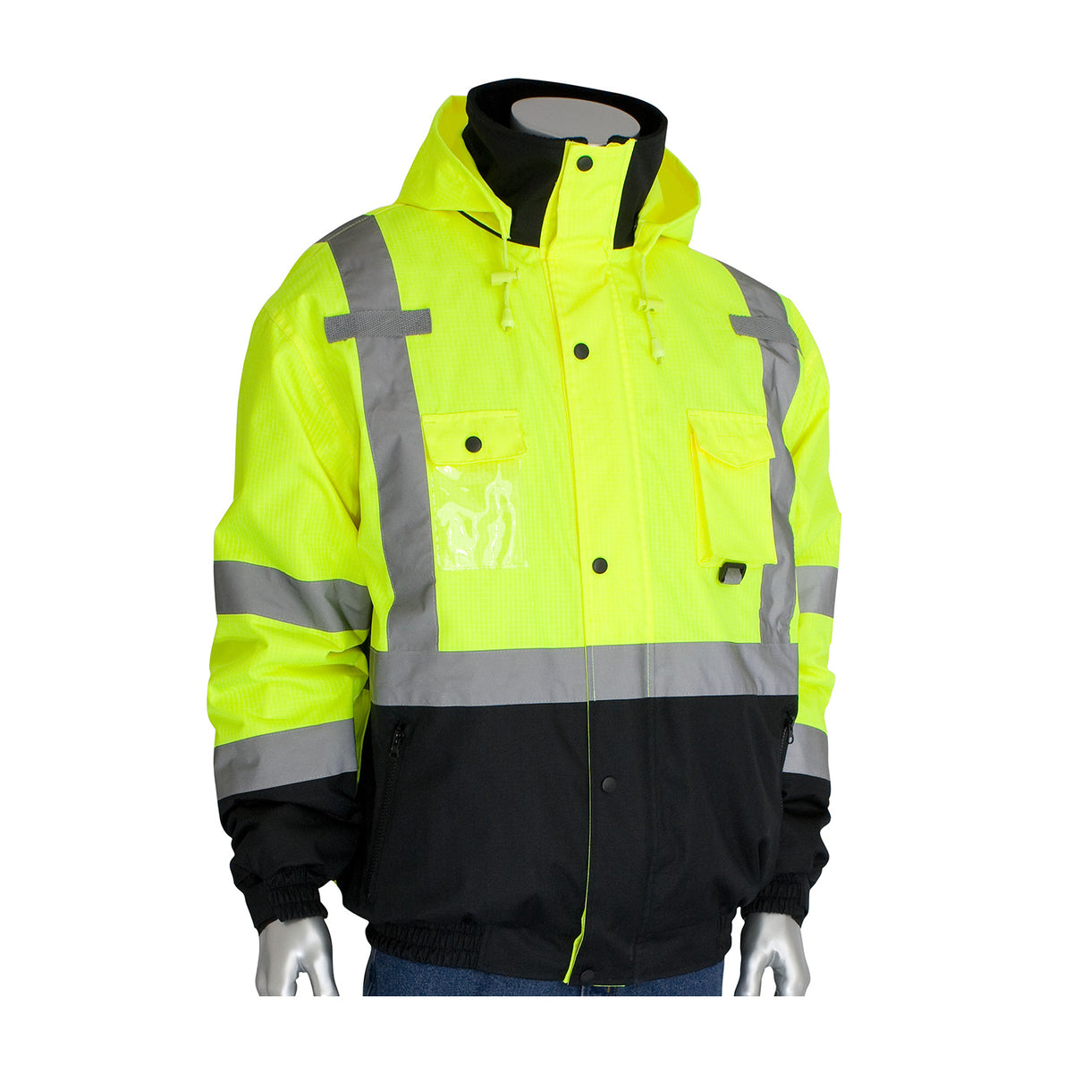 PIP 333-1770 Class 3 Ripstop Bomber Jacket, Lime, front