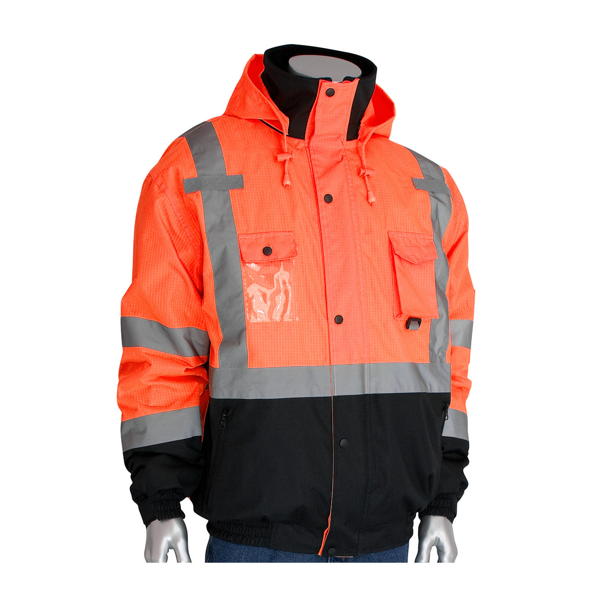 PIP 333-1770 Class 3 Ripstop Bomber Jacket, Orange, front