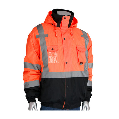 PIP 333-1770 Class 3 Ripstop Bomber Jacket, Orange, front