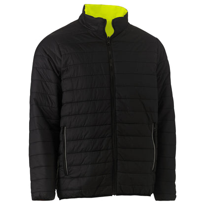 Bisley 333M6350H Class 3 Reversible Puffer Jacket, Lime, front, reversed