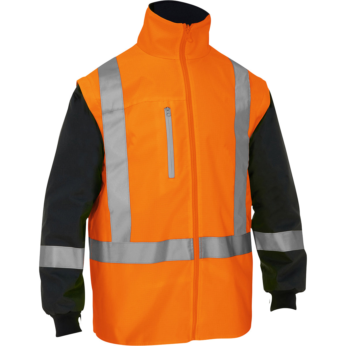Bisley 333M6375H Class 3 Ripstop 5-in-1 Jacket, Orange, front 2