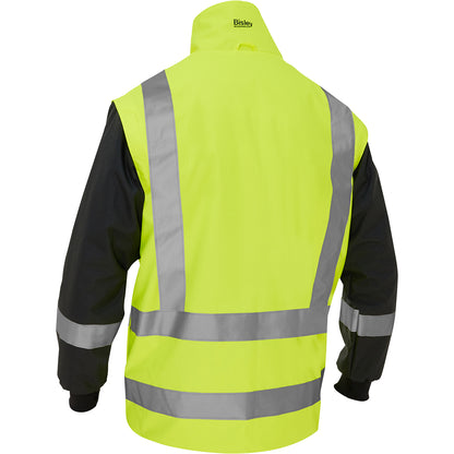 Bisley 333M6375H Class 3 Ripstop 5-in-1 Jacket, Lime, back 2