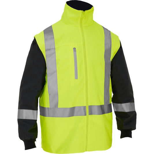 Bisley 333M6375H Class 3 Ripstop 5-in-1 Jacket, Lime, front 2