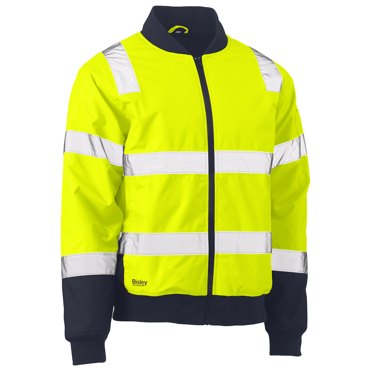 Bisley 333M6730T Class 3 Bomber Jacket, Lime/Navy, front