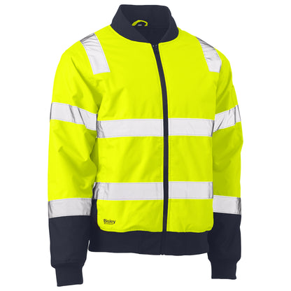 Bisley 333M6730T Class 3 Bomber Jacket, Lime/Navy, front