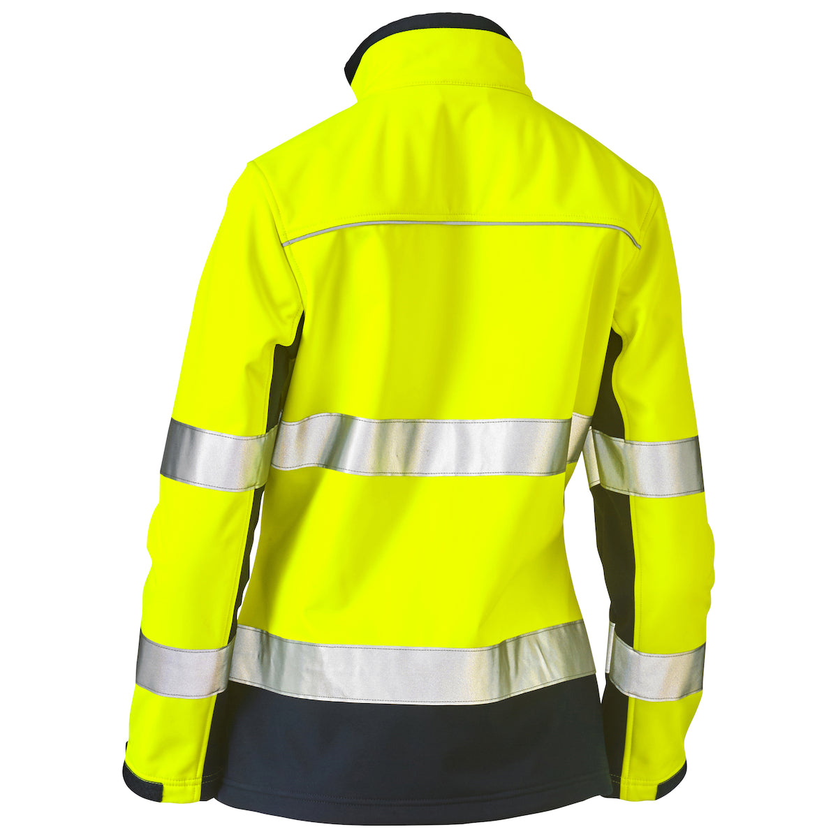 Bisley 333W6059T Class 2 Women's Softshell Jacket, Lime/Navy, back