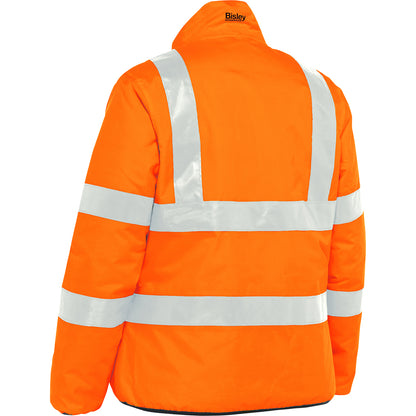 Bisley 333W6350H Class 3 Women's Reversible Puffer Jacket, Orange, back