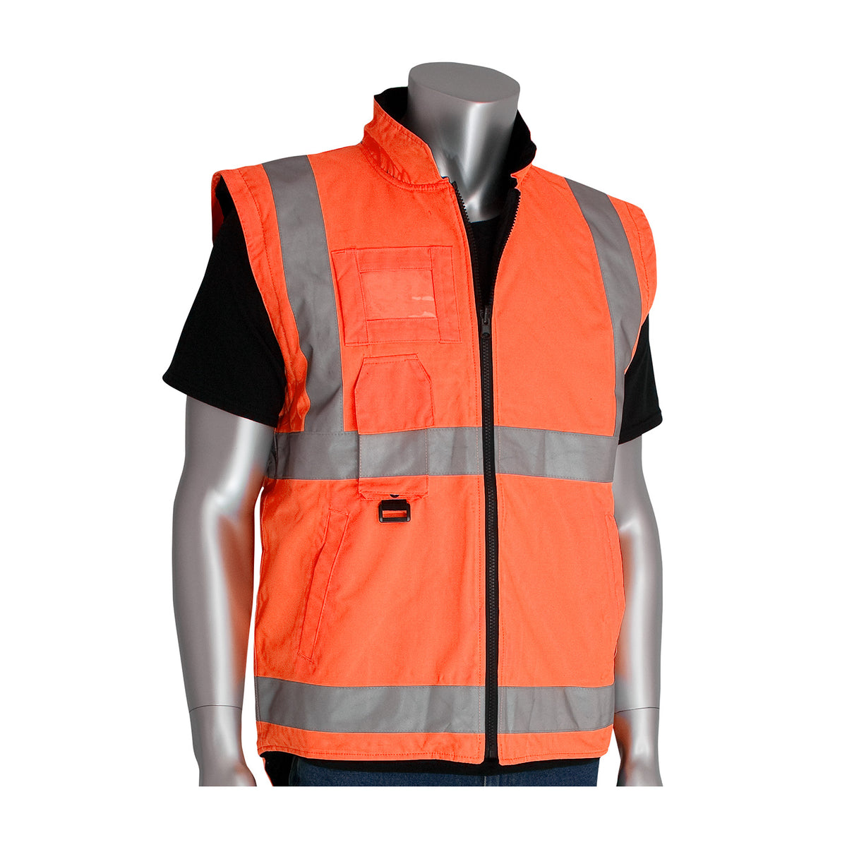 PIP 343-1756 Class 3 7-in-1 All Conditions Coat, Orange, front 3