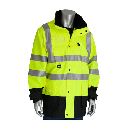 PIP 343-1756 Class 3 7-in-1 All Conditions Coat, Lime, front
