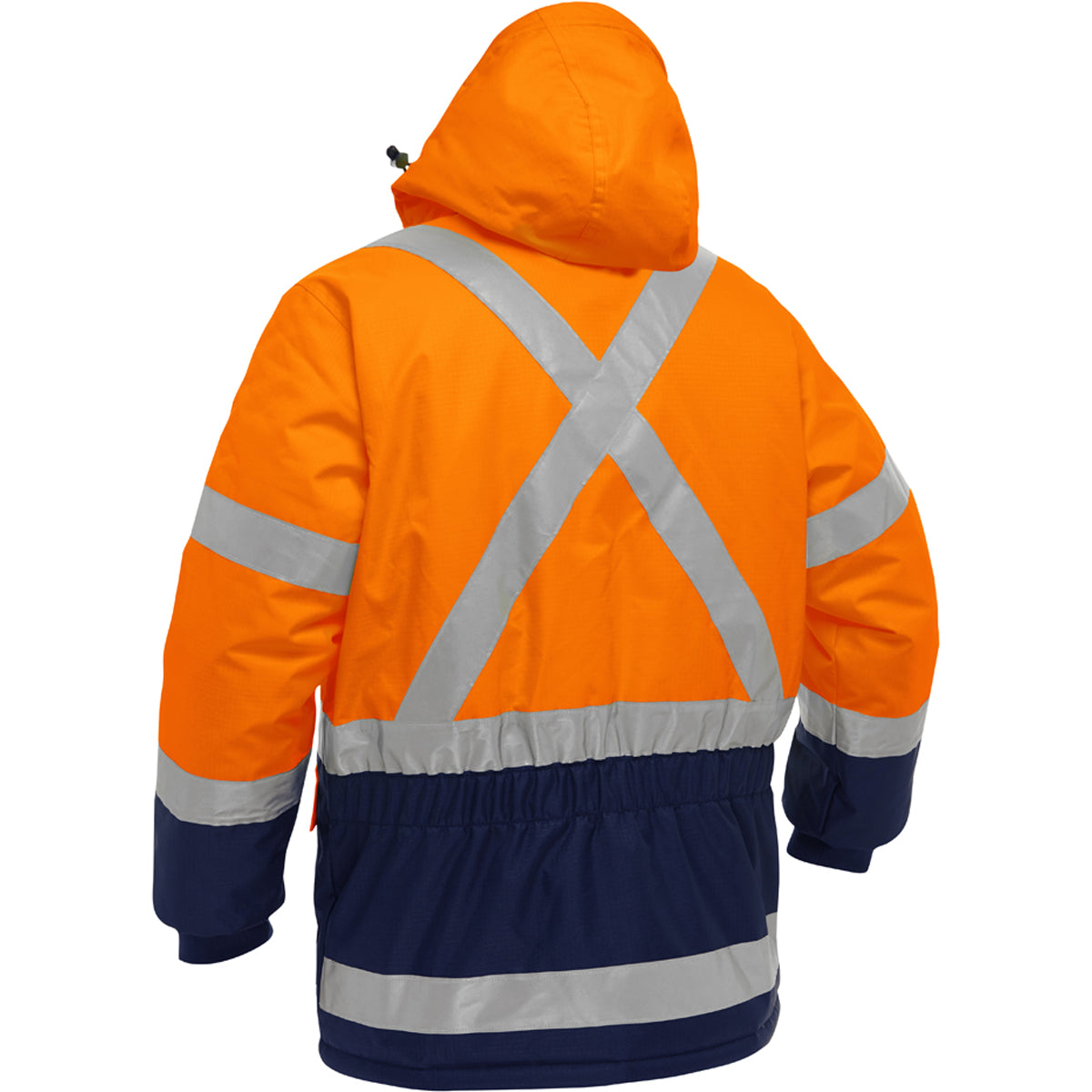 Bisley 343M6450X Class 3 Extreme Cold Jacket, Orange/Navy, hood detail