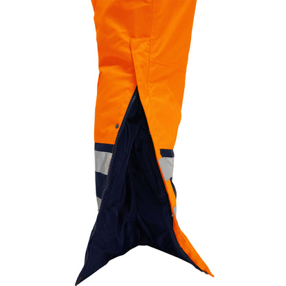 Bisley 344M6453X Class 3 Extreme Cold Coverall, Orange/Navy, leg detail