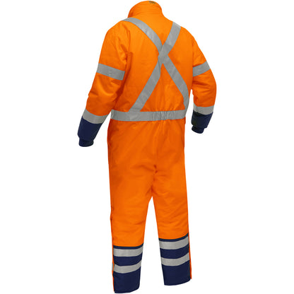 Bisley 344M6453X Class 3 Extreme Cold Coverall, Orange/Navy, back