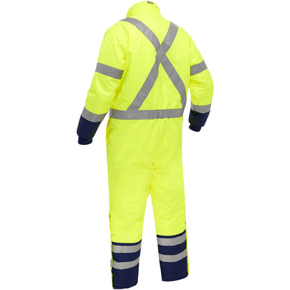 Bisley 344M6453X Class 3 Extreme Cold Coverall, Lime/Navy, back