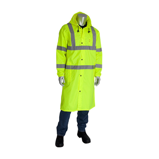 PIP 353-1048 Value All-Purpose Raincoat - 48", lime, front
