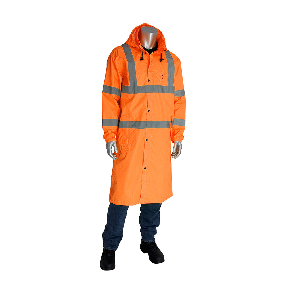 PIP 353-1048 Value All-Purpose Raincoat - 48", orange, front