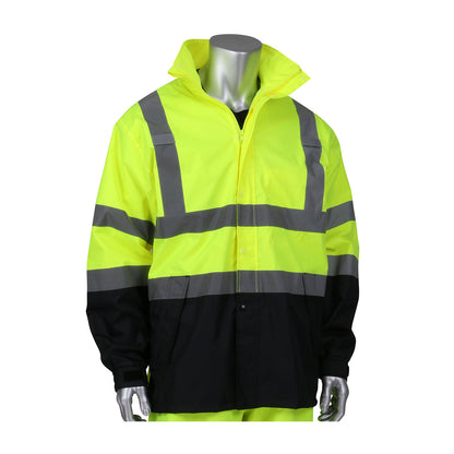 PIP 353-1200 Value All-Purpose Waterproof Jacket with Black Bottom, lime, front