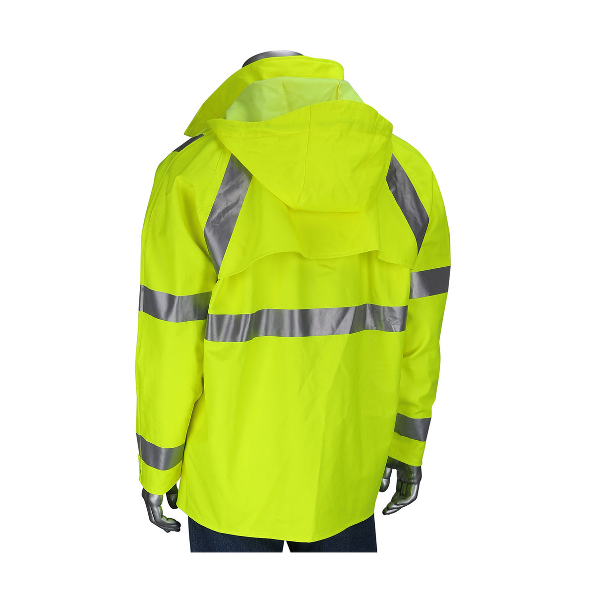 PIP 355-2500AR Class 3 AR/FR Waterproof Jacket, Lime, back