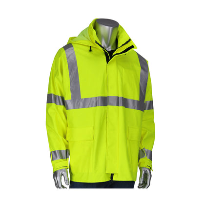 PIP 355-2500AR Class 3 AR/FR Waterproof Jacket, Lime, front