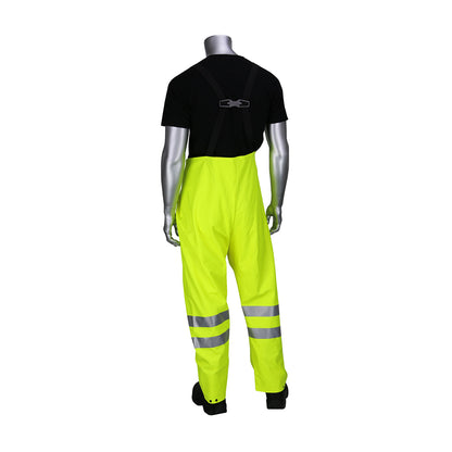 PIP 355-2501AR Class E AR/FR Waterproof Breathable Bib, Lime, back