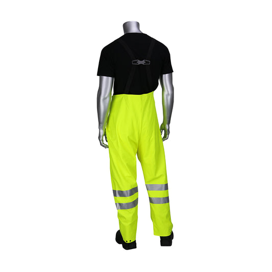 PIP 355-2501AR Class E AR/FR Waterproof Breathable Bib, Lime, back