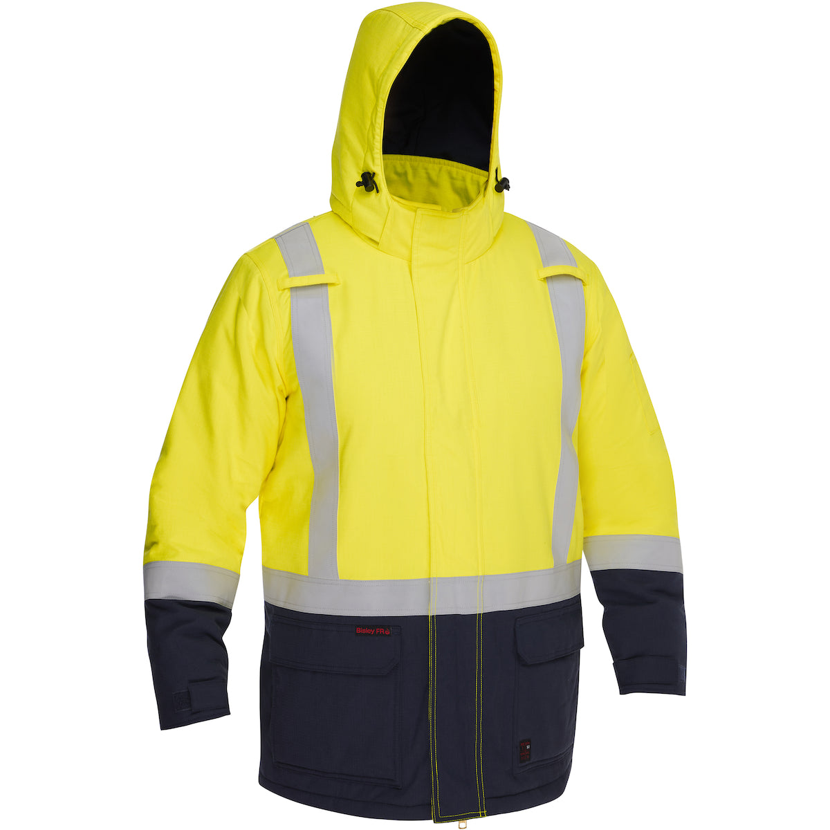 Bisley 385M8387H AR/FR Insulated Parka, Lime/Navy, front