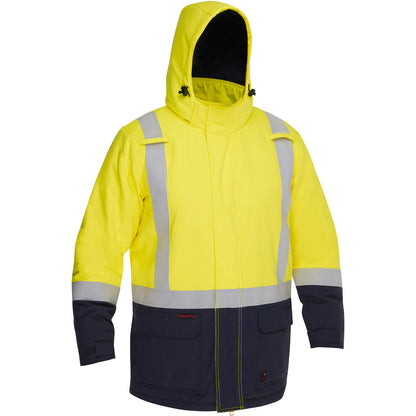 Bisley 385M8387H AR/FR Insulated Parka, Lime/Navy, front