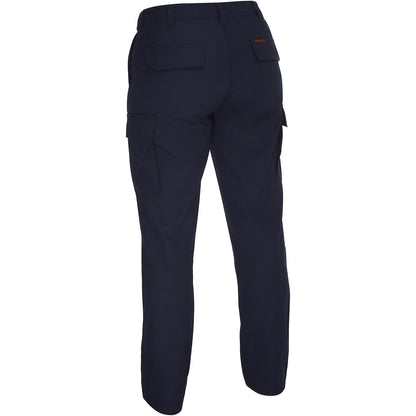Bisley 385WFRCP Dual-Certified AR/FR Women's Ripstop Industrial Cargo Pant - Industrial Wash Durable - 9.0 cal/cm², navy, back