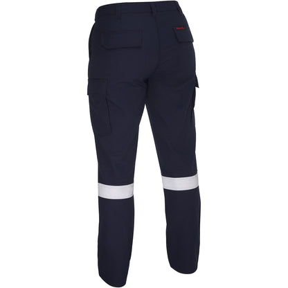 Bisley 385WFRCS Dual-Certified AR/FR Women's Ripstop Industrial Taped Cargo Pant - Industrial Wash Durable - 9.0 cal/cm², navy, back
