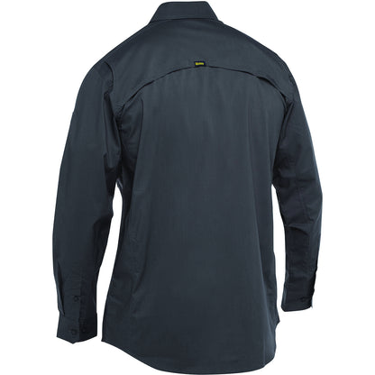 Bisley 400M6490 Long Sleeve Ripstop Work Shirt, Gray, back