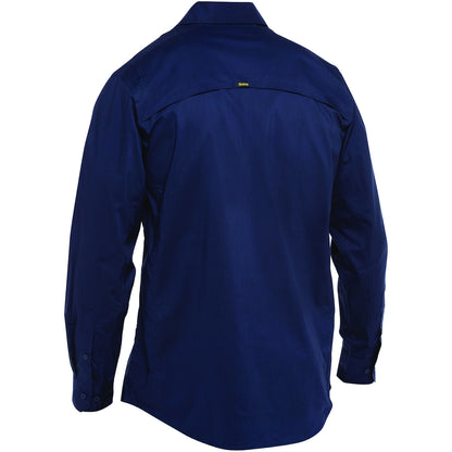 Bisley 400M6490 Long Sleeve Ripstop Work Shirt, Navy, back