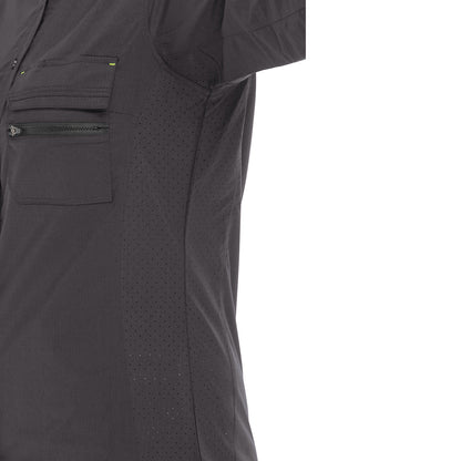 Bisley 400W6490 Women's Long Sleeve Ripstop Work Shirt, Gray, sleeve detail