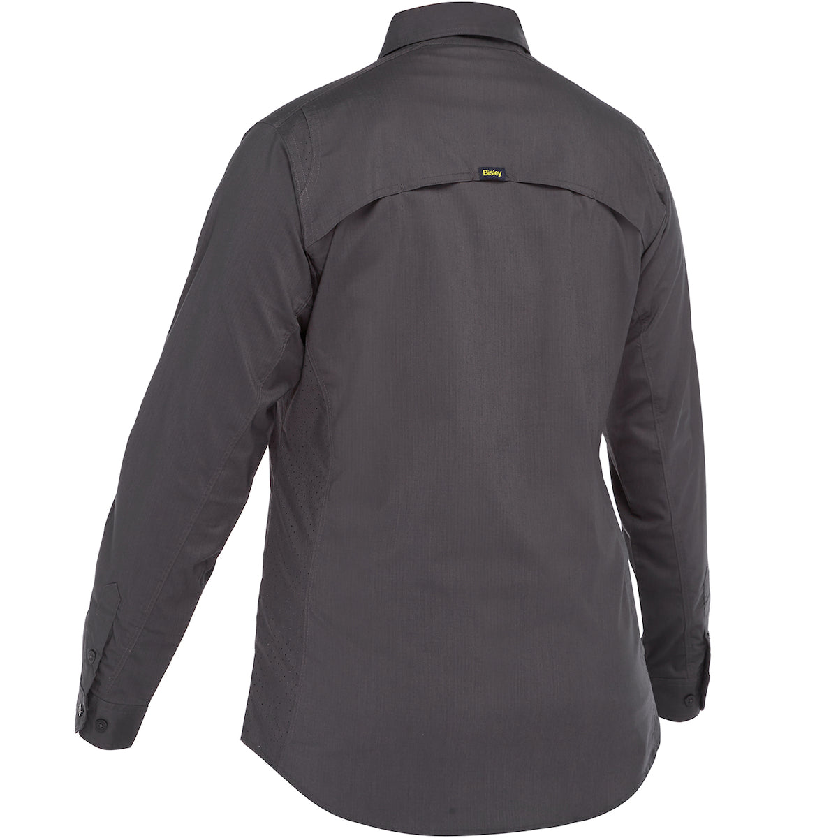 Bisley 400W6490 Women's Long Sleeve Ripstop Work Shirt, Gray, back