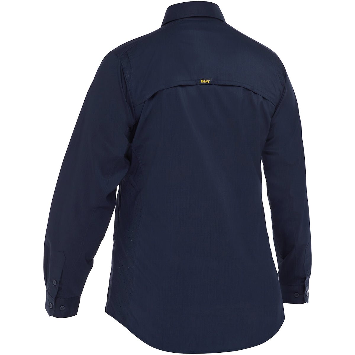 Bisley 400W6490 Women's Long Sleeve Ripstop Work Shirt, Navy, back