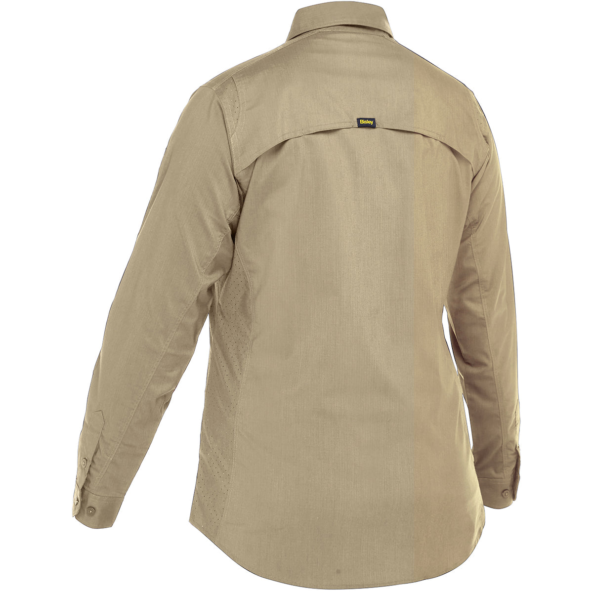 Bisley 400W6490 Women's Long Sleeve Ripstop Work Shirt, Tan, back