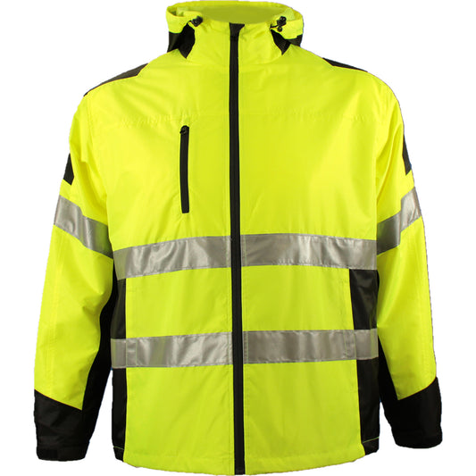24-407GT ANSI Type R Class 2 Lined Windbreaker - Lime/Black - Front