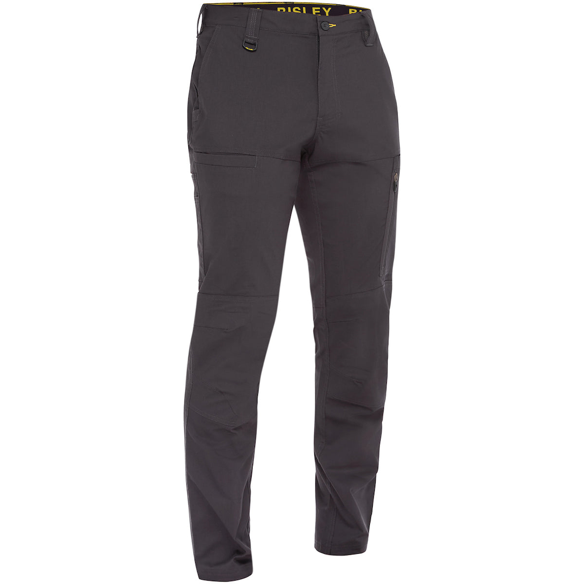 Bisley 411M6150 Stretch Ripstop Vented Work Pants, gray, front