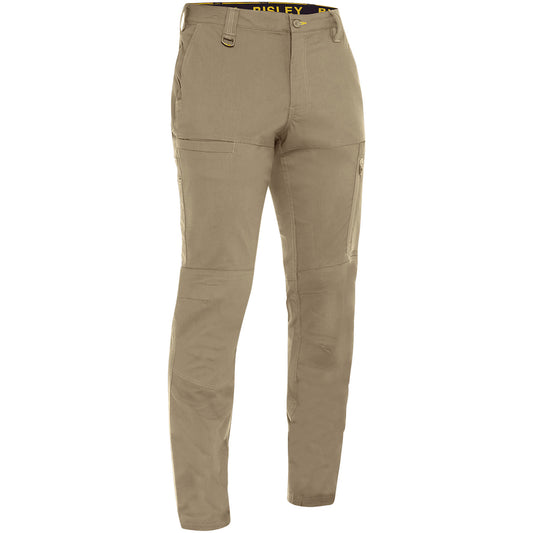 Bisley 411M6150 Stretch Ripstop Vented Work Pants, tan, front