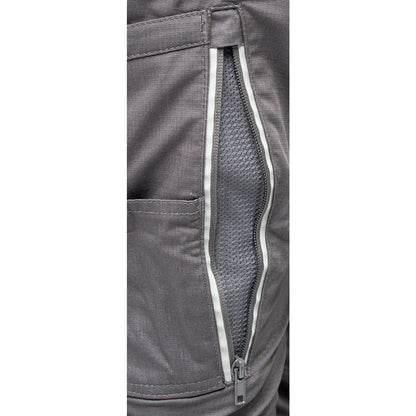 Bisley 411M6150 Stretch Ripstop Vented Work Pants, gray, fabric close-up